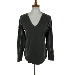 Gersemi Gray V‎ Neck Long Sleeve Top Medium Minimalist Basic Casual Layer